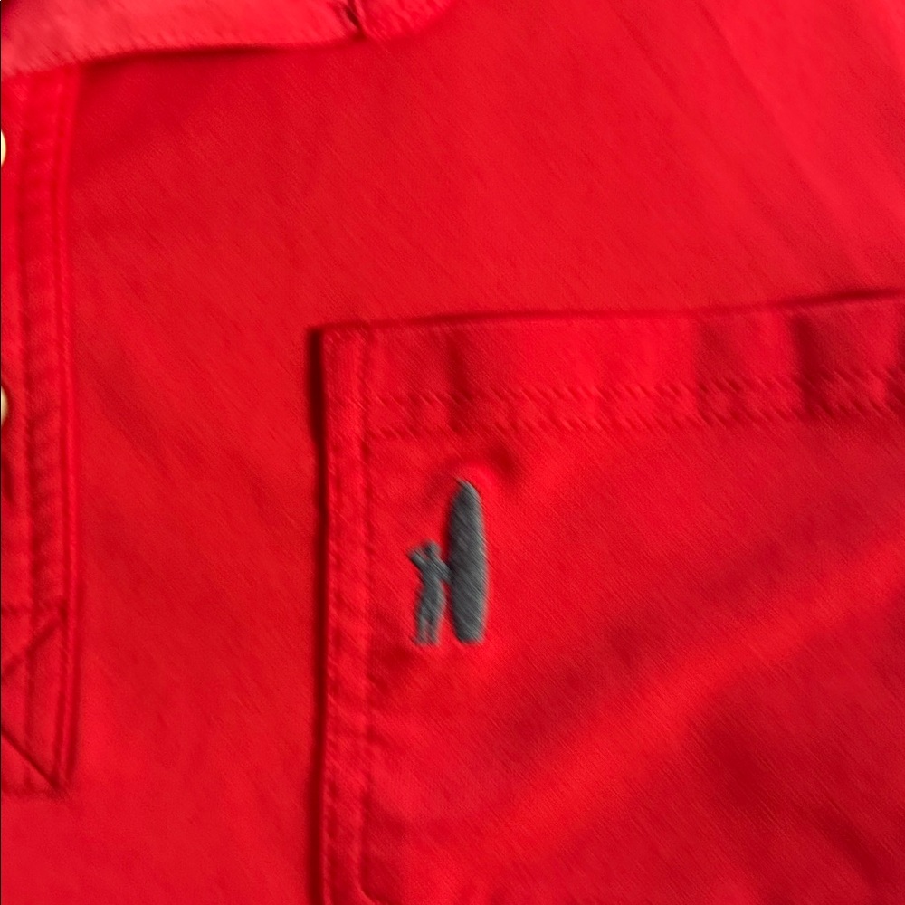Vibrant Red Polo Shirt with Chest Pocket - Picture 2 of 3